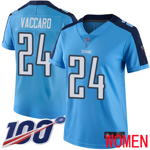 Tennessee Titans Limited Light Blue Women Kenny Vaccaro Jersey NFL Football #24 100th Season Rush Vapor Untouchable->youth nfl jersey->Youth Jersey